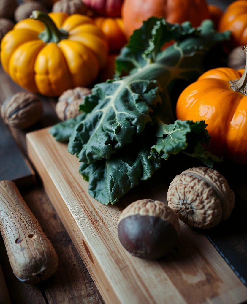Frische herbstliche Zutaten für eine gesunde Ernährung